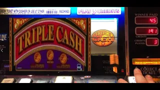 CLASSIC OLD SCHOOL CASINO SLOTS: TRIPLE CASH SLOT PLAY! TRIPLE CASH SLOT MACHINE! NICE RECOVERY HIT!