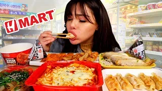 ASMR KOREAN CONVENIENCE STORE MUKBANG 먹방 DUMPLINGS, JAPCHAE, KIMCHI PANCAKE