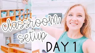 CLASSROOM SETUP DAY 1 | Kindergarten Classroom Setup Vlog 2021
