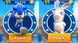 Sonic Dash vs Rabbids Crazy Rush - Movie Sonic vs All Bosses Zazz Eggman All 65 Characters Unlocked