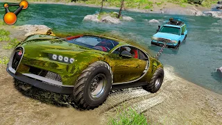 НЕ СЦЫ, ПРОРВЁМСЯ! Подготовленный Bugatti Chiron покажет как надо  проезжать OFF-ROAD | BeamNG Drive