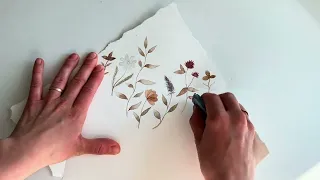Конверт с поздравительной открыткой: как украсить клапан конверта акварельными цветами.