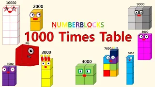 LEARN 1000 TIMES TABLE Multiplication (with numberblocks)