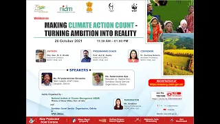 Webinar on Making Climate Action Count- Turning Ambition Into Reality.| DISASTER IN INDIA | MHA | IN