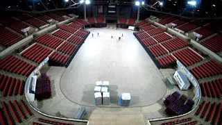 Time-lapse of set up for Luke Combs concert in First Interstate Arena