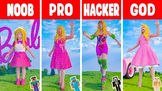 Minecraft BARBIE STATUE HOUSE BUILD CHALLENGE - NOOB vs PRO vs HACKER vs GOD / Animation