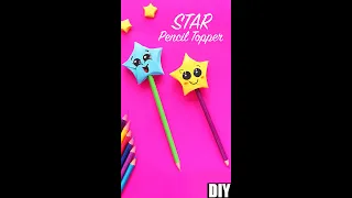 DIY Christmas Star Pencil Topper | DIY Pen Decor | Paper Pencil Toppers ⭐️