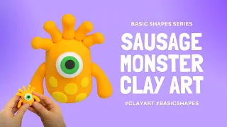 Building a yellow SAUSAGE MONSTER 😱ClayFingers Monster series No.2