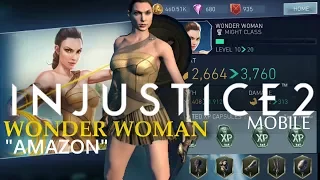 "INJUSTICE 2" MOBILE - "NEW AMAZON WONDER WOMAN " CARD! LEVEL 20! #Wonderwoman