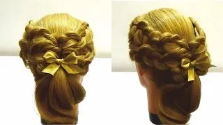 Прическа с плетением на новый год.Мастер класс по плетению кос.New years hairstyle