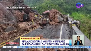 Malalaking tipak ng bato, humarang sa kalsada dahil sa tuloy-tuloy na ulan | BT