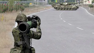 Ukraine NLAW Anti-Tank Missile Destroyed 4 Russian Tanks - Arma 3