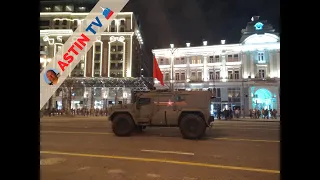 Moscow. Night rehearsal for the 2021 parade.