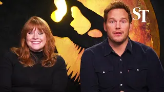 Jurassic World Dominion's Bryce Dallas Howard and Chris Pratt on their co-stars' "red hot chemistry"