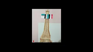 صنع  برج ايفل من اعواد الخشب  Making the Eiffel Tower from wood sticks