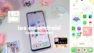 ios customisation on android ♡ cute aesthetic phone theme tutorial ♡ iPhone aesthetic tutorial