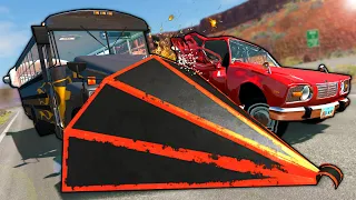 NEW SCHOOL BUS MOD CREATES AWESOME POLICE CHASES! - BeamNG Gameplay & Crashes - Cop Escape