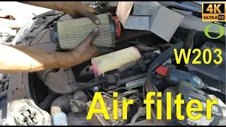 How to change an air filter on a c-class Mercedes (W203)