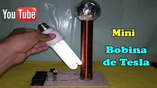 Como  hacer una mini bobina de tesla | encender hasta 4 lamparas | Muy facil