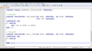 Stored Procedure - in out parameters