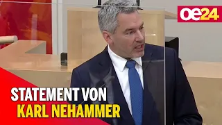 Karl Nehammer bei erster Nationalratssitzung als Kanzler