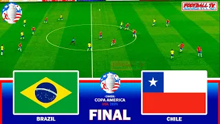 BRAZIL vs CHILE - Copa America 2024 Final | Full Match All Goals | PES Gameplay PC