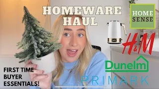 HOMEWARE HAUL UK | Homeware Essentials for first time buyers | H&M HOME, HOMESENSE, PRIMARK HOME!