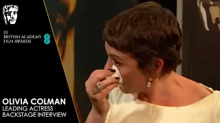 Olivia Colman's Emotional Reaction Backstage to Winning Leading Actress | EE BAFTA Film Awards 2019