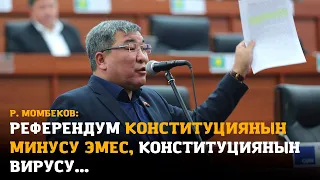 Р. Момбеков: "Референдум конституциянын минусу эмес, конституциянын вирусу"