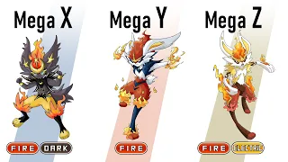 All Gen 8 Starters Pokémon Mega X/Y/Z Evolve