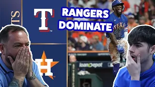 British Father and Son React! Rangers vs. Astros ALCS Game 7 Highlights!
