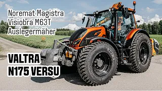 Valtra N175 Versu mit Noremat Magistra Visiobra M63T Auslegermäher | Rundgang mit Robin