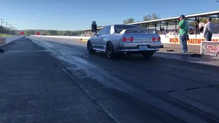 SKYLINE R32 GTR 1/4 mile drag at Import Alliance 2018 Fall Meet Beech Bend Bowling Green