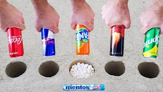 Coca Cola, Fanta, Sprite, Red Bull, Burn Energy drink and Mentos Underground