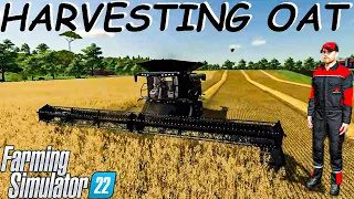 First Job is Oat Harvesting | Animals on Haut-Beyleron | Farming Simulator 22 | 4K Video