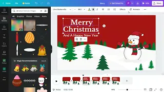 How to create animated Christmas card in Canva | How to make animated card in Canva 2022 tutorial