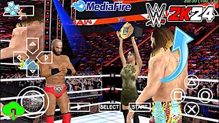 WWE 2K24 PPSSPP RELEASED || WWE 2K24 NEW ISO ANDROID || SETH ROLLINS vs JINDER MAHAL WORLD TITLE