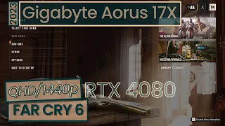 RTX 4080 | Gigabyte Aorus 17X (2023) | Far Cry 6 benchmarks