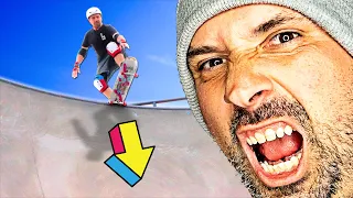 43 YEAR OLD MAN LEARNS HOW TO DROP IN ON VERT!