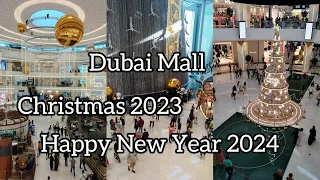Christmas in Dubai Mall | 2023 Christmas Decorations in Dubai Mall | Happy New Year 2024 | DXB | UAE