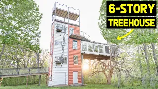 UNIQUE 6-STORY SHIPPING CONTAINER HOME TREEHOUSE! (4x40ft Containers)