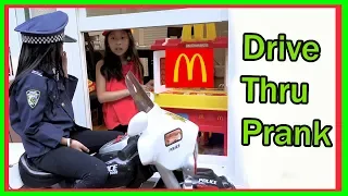 Pretend Play POLICE with McDonald's drive thru prank