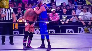 CM Punk and Dustin Rhodes hug it out afterthere match | AEW Dynamite 4/20/22