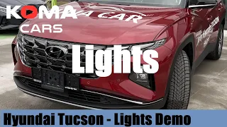 Hyundai Tucson Premium - Lights Demonstration - LED beams,  fog, reverse, brake