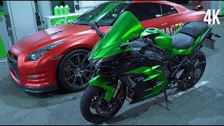 1200HP GT-R vs 200HP Kawasaki H2 SX, вызвал на зарубу!