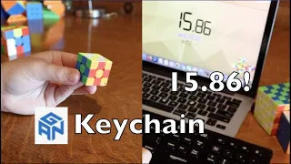 15.86 Gan 330 Keychain Solve!! • Breakdown.