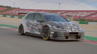 The new Volkswagen Golf GTI TCR Driving on the track