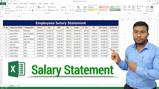 How to Create Salary Statement in MS Excel | Salary Sheet in Excel | Employees Salary Statement