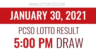 PCSO Lotto Result Jan 30, 2021 5PM Draw (Swertres/3D & EZ2/2D)