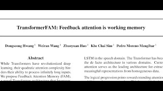 Transformer FAM: Feedback attention is working memory